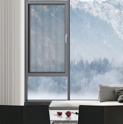 গ্রে অ্যালুমিনিয়াম সুইং উইন্ডো উচ্চ বায়ুচলাচল Casement উইন্ডোজ বাইরে খোলা