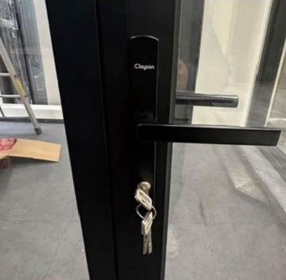 শক্তি দক্ষতা অ্যালুমিনিয়াম ভাঁজ দরজা পুরু প্রোফাইল গ্লাস ভাঁজ দরজা