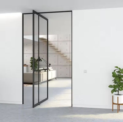 অ্যালুমিনিয়াম খাদ ফ্রেমহীন গ্লাস পিভট দরজা জারা প্রতিরোধী সহজ পরিষ্কার