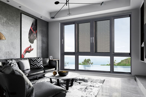 মাল্টি পয়েন্ট লকিং অ্যালুমিনিয়াম স্লাইডিং Sash উইন্ডোজ পোকামাকড় সুরক্ষা এবং বিচ্ছিন্ন গ্লাস সঙ্গে