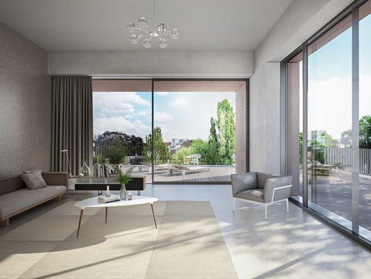 স্টেইনলেস স্টীল হার্ডওয়্যার এবং শক্তিশালী ফ্রেম সঙ্গে আধুনিক সহজ অ্যালুমিনিয়াম স্লাইডিং দরজা