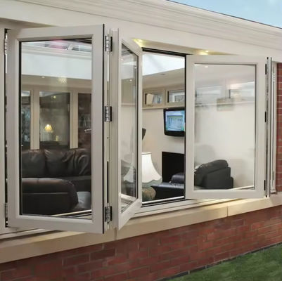 গুণ  Custom Balcony Aluminum Folding Window Tempered Insulated Folding Glass Window কারখানা
