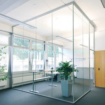 গুণ  Dustproof Glass Partition Wall Easy Cleaning Glass Office Partitions কারখানা