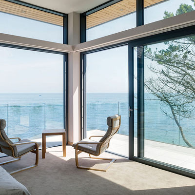 গোলমাল হ্রাস অ্যালুমিনিয়াম স্লাইডিং দরজা বিচ্ছিন্ন গ্লাস 3 মিটার অ্যালুমিনিয়াম স্লাইডিং দরজা