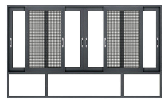 আউটডোর হারিকেন প্রতিরোধী স্লিমলাইন অ্যালুমিনিয়াম স্লাইডিং দরজা ফ্লোরোকার্বন স্প্রে