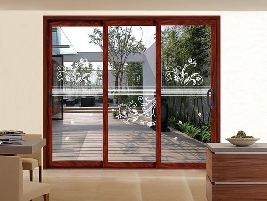 শক্তিশালী অ্যালুমিনিয়াম প্রোফাইল স্লাইডিং দরজা টেম্পারেড গ্লাস দিয়ে কাস্টমাইজযোগ্য