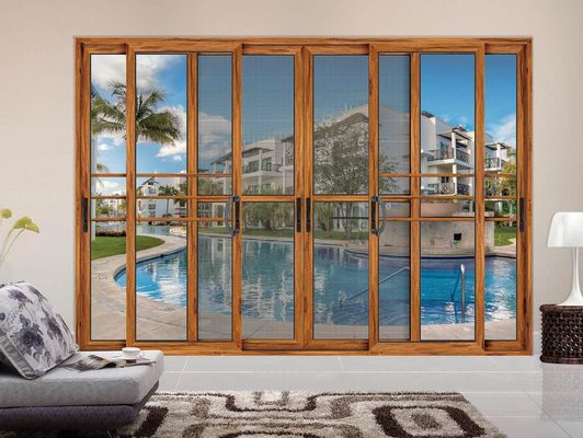 টেকসই পুরু অ্যালুমিনিয়াম স্লাইডিং গ্লাস দরজা অনুভূমিক খোলার শৈলী