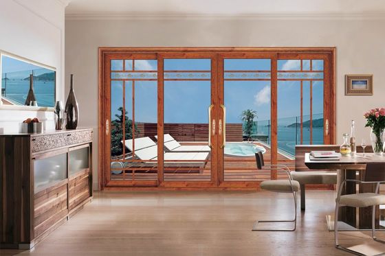 ডাবল গ্লাস অ্যালুমিনিয়াম স্লাইডিং দরজা হারিকেন প্রতিরোধের মাল্টি স্লাইড গ্লাস দরজা