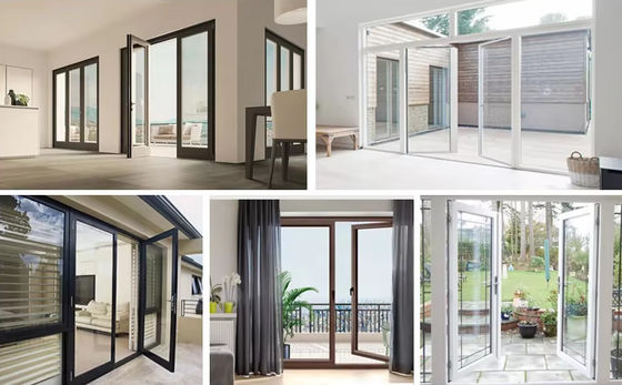 পাউডার লেপা অ্যালুমিনিয়াম সুইং ডোর দীর্ঘমেয়াদী ব্যবহারের জন্য পরিবেশ বান্ধব