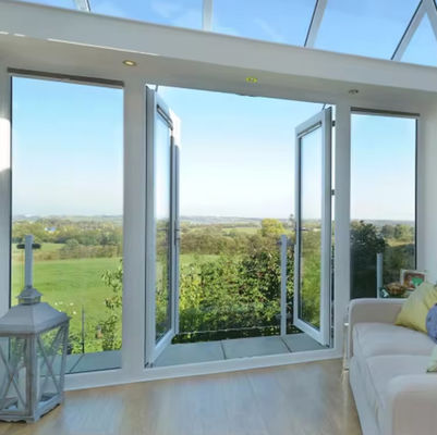 পাউডার লেপা অ্যালুমিনিয়াম সুইং ডোর দীর্ঘমেয়াদী ব্যবহারের জন্য পরিবেশ বান্ধব