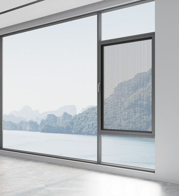 গ্রে অ্যালুমিনিয়াম সুইং উইন্ডো উচ্চ বায়ুচলাচল Casement উইন্ডোজ বাইরে খোলা