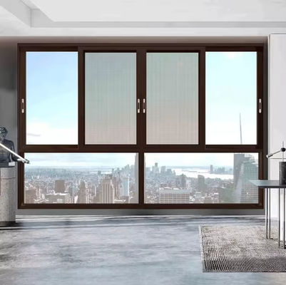 পোকামাকড় সুরক্ষার জন্য কাস্টমাইজড বাণিজ্যিক অ্যালুমিনিয়াম স্লাইডিং উইন্ডোজ