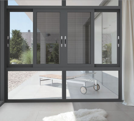 পোকামাকড় সুরক্ষার জন্য কাস্টমাইজড বাণিজ্যিক অ্যালুমিনিয়াম স্লাইডিং উইন্ডোজ