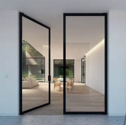 পাতলা ফ্রেম অ্যালুমিনিয়াম সুইং ডোর লেমিনেটেড টেম্পারেড গ্লাস সুইং অ্যালুমিনিয়াম ডোর