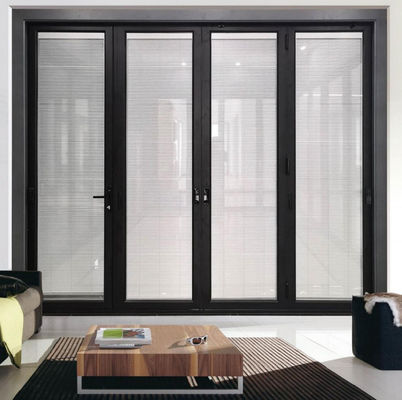 আইসোলেটেড গ্লাস অ্যালুমিনিয়াম ভাঁজ প্যাটিও দরজা কাস্টমাইজড অ্যালুমিনিয়াম Bifold দরজা সাদা