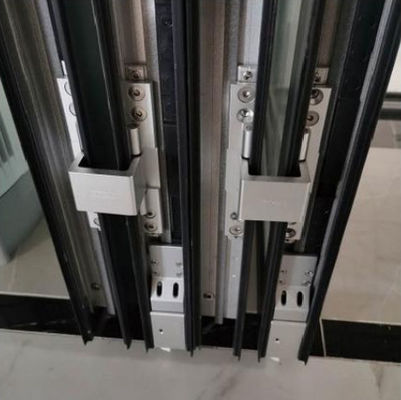 থার্মাল ব্রেক প্রোফাইল সহ টেম্পারেড গ্লাস অ্যালুমিনিয়াম বাইফোল্ড প্যাটিও দরজা