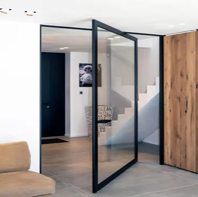 অ্যালুমিনিয়াম খাদ ফ্রেমহীন গ্লাস পিভট দরজা জারা প্রতিরোধী সহজ পরিষ্কার