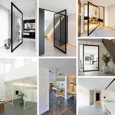 অ্যালুমিনিয়াম খাদ ফ্রেমহীন গ্লাস পিভট দরজা জারা প্রতিরোধী সহজ পরিষ্কার