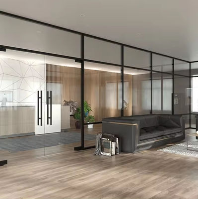 পাউডার লেপযুক্ত অ্যালুমিনিয়াম ফ্রেম সহ আধুনিক সাউন্ডপ্রুফ গ্লাস পার্টিশন