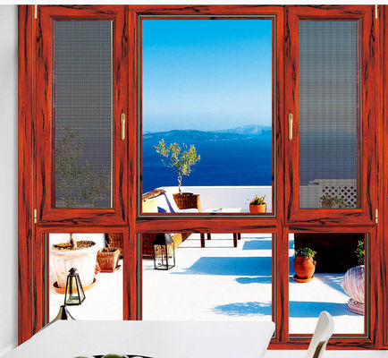 বায়ু প্রতিরোধের টিল্ট টার্ন অ্যালুমিনিয়াম উইন্ডোজ ডাবল গ্লাস সহ নিয়মিত