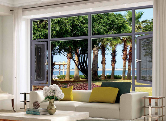 আবহাওয়া প্রতিরোধী টিল্ট টার্ন অ্যালুমিনিয়াম উইন্ডোজ সুরক্ষা সুরক্ষা সহ