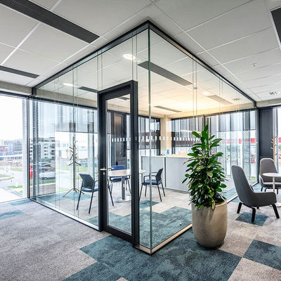 ভারী দায়িত্ব গ্লাস পার্টিশন প্রাচীর নিরাপত্তা অ্যালুমিনিয়াম প্রোফাইল গ্লাস পার্টিশন প্রাচীর