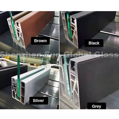 এসজেডজি ইউ চ্যানেল ফ্রেমহীন 12 মিমি গ্লাস ব্যালকনি রিলিং আবাসিক ভবন