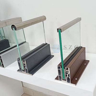 এলইডি লাইট গ্লাস ব্যালুস্ট্রেড অ্যালুমিনিয়াম আধুনিক রেলিং ডিজাইন ফ্রেমহীন টেম্পারেড গ্লাস আউটডোর ব্যালকনি রেলিং