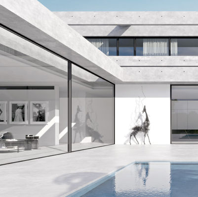 কাস্টমাইজযোগ্য অ্যালুমিনিয়াম স্লাইডিং দরজা স্লাইডিং খোলার পদ্ধতি এবং কাস্টম প্রয়োজনের জন্য 1.2 মিমি-2.2 মিমি ফ্রেমের বেধ