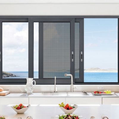 বড় আধুনিক অভ্যন্তরীণ লকযোগ্য অ্যাকর্ডিয়ান কালো স্লাইডিং গ্লাস ডোর কাস্টমাইজড ডাবল কাচের দরজা