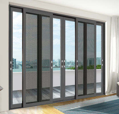 আধুনিক নকশা শৈলী তেল ধোঁয়া প্রতিরোধ ফাংশন সঙ্গে অ্যাপার্টমেন্ট বা আবাসিক অ্যালুমিনিয়াম স্লাইডিং দরজা