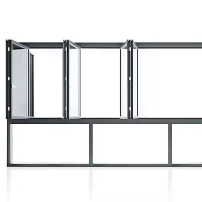 উল্লম্ব অ্যালুমিনিয়াম দ্বি-ফোল্ডিং উইন্ডো কাস্টমাইজড গ্লাস এবং ফ্রেম সঙ্গে উচ্চ শক্তি দক্ষতা