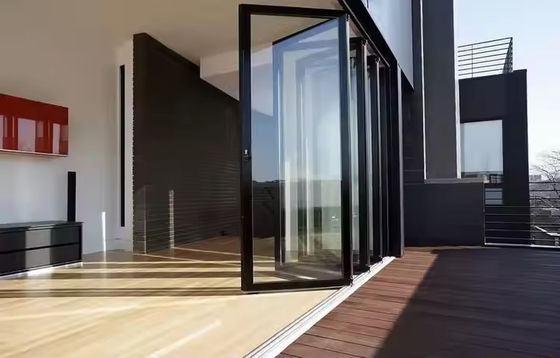 বহিরাঙ্গন অ্যাকর্ডিয়ন প্রবেশদ্বার ভাঁজ দরজা অ্যালুমিনিয়াম গ্লাস ভাঁজ দরজা বারান্দার জন্য