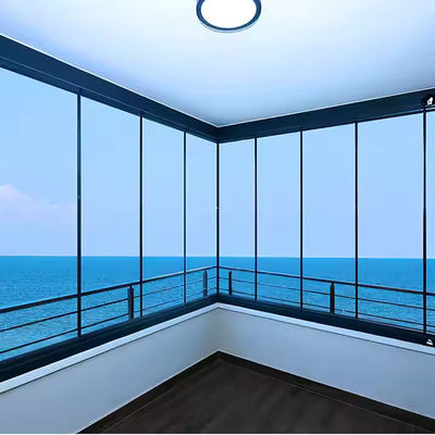 ফ্রেমবিহীন স্লাইডিং ভাঁজ টেম্পারেড গ্লাস ডোর পর্দা, ব্যালকনি পার্টিশন ডোর