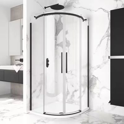 বাথরুমের জন্য পাশের স্লাইডিং গ্লাস পার্টিশন অ্যালুমিনিয়াম গ্লাস স্টেইনলেস স্টীল ওয়াক-ইন শাওয়ার রুম