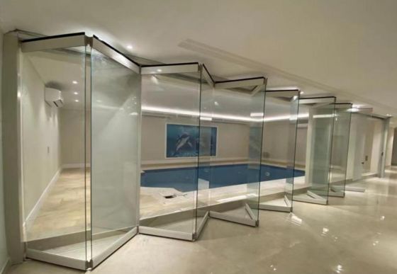 টাইফুন প্রতিরোধী টেম্পারেড গ্লাস দ্বিগুণ দরজা উচ্চ নিরাপত্তা কাস্টমাইজযোগ্য