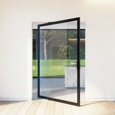 6+6mm 8+8mm Clear Tempered Laminated Glass Iron Steel Security Pivot Door