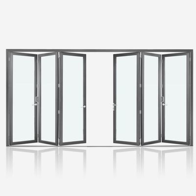 কনভেনশন সেন্টারগুলির জন্য গোল্ড ওক-এ টেম্পারেড গ্লাস অ্যালুমিনিয়াম ভাঁজ উইন্ডো