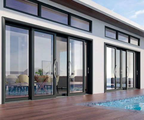 আধুনিক নকশা শৈলী তেল ধোঁয়া প্রতিরোধ ফাংশন সঙ্গে অ্যাপার্টমেন্ট বা আবাসিক অ্যালুমিনিয়াম স্লাইডিং দরজা